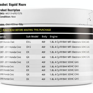 Honda Civic AC Hose Marketplace Black Short-0