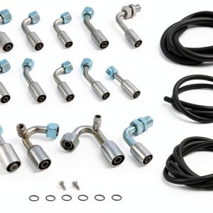 MOTOQUEEN A/C Hose Kit for GM Trucks 25ft Aluminum Rubber Fit-0
