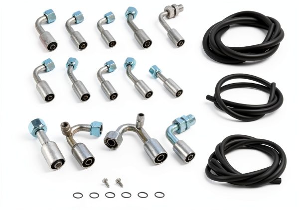 MOTOQUEEN A/C Hose Kit for GM Trucks 25ft Aluminum Rubber Fit-0
