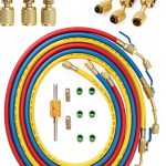 Foinwer 29986 1/4" Refrigerant Hose 72in Ball Valve Red Blue Yellow-0
