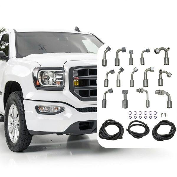 MOTOQUEEN A/C Hose Kit for GM Trucks 25ft Aluminum Rubber Fit-5