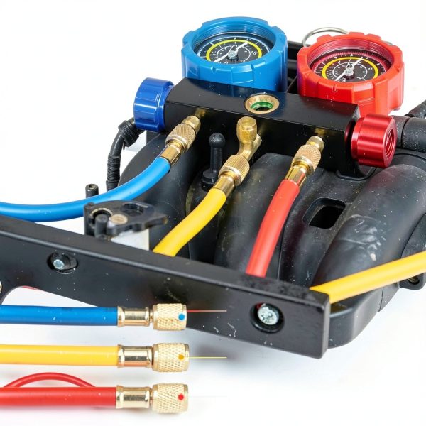 Foinwer 29986 1/4" Refrigerant Hose 72in Ball Valve Red Blue Yellow-3