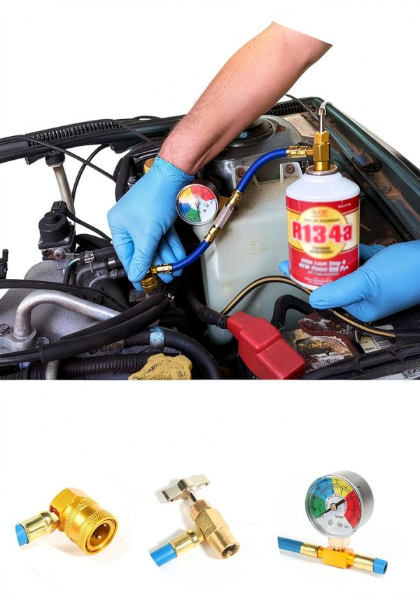 bylikeho 1/2" ACME R134A Low Side Quick Connector Kit with Hose and-2