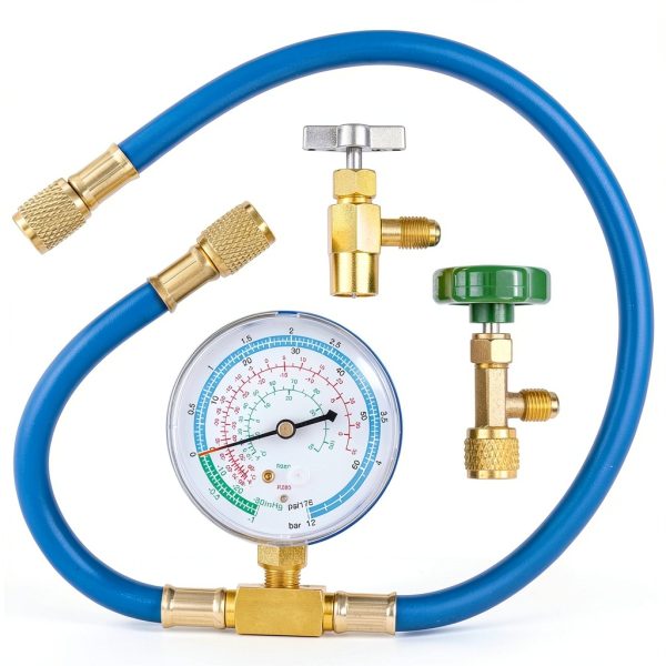 R290 and R600A Charging Hose Kit by Tigbear – 24in Gauge with Tap-0