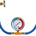 AC Charge Hose with Gauge, R134A Car AC Refrigerant Recharge Hose Kit, Come with R134A Piercing Can Tap 1/2”ACME Valve & R134A Quick Coupler Fits for Car Air Conditioning Refrigerant 250 PSI-0