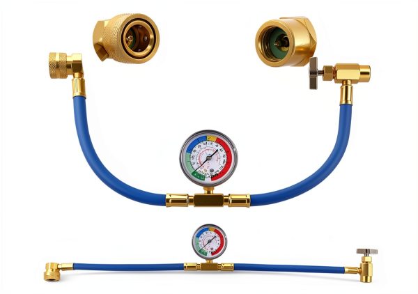 R134A Car AC Refrigerant Charge Hose Kit TNAIYH Alum 1/2 Valve-1
