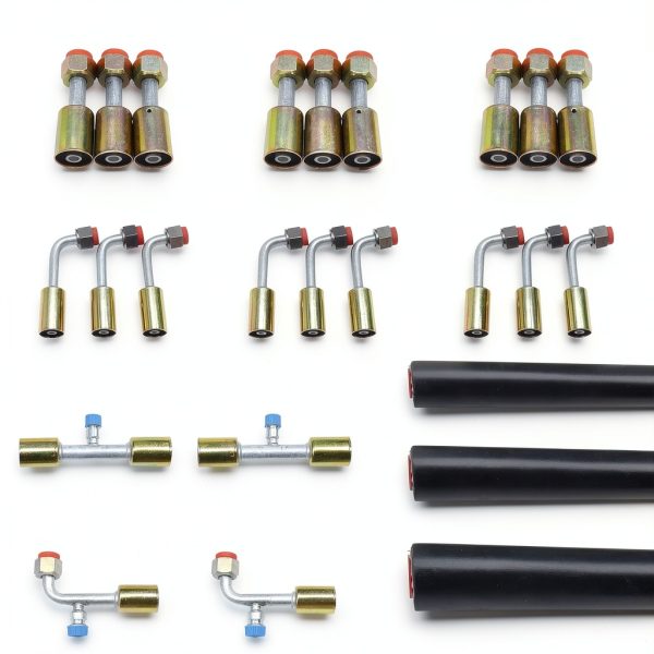 26Pcs AC Hose Kit, 6.5Ft Air Conditioning Hose and Fitting Kit - Includes 6.5Ft #6#8#10 AC Hoses and #6#8#10 AC Fittings, Universal Automotive AC Hose Kit with O-Ring-1